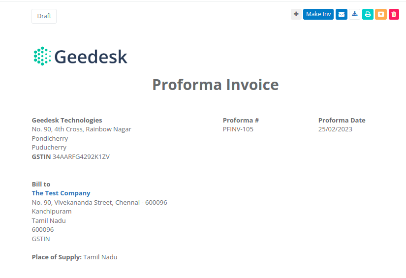 geebooks proforma-invoice management
