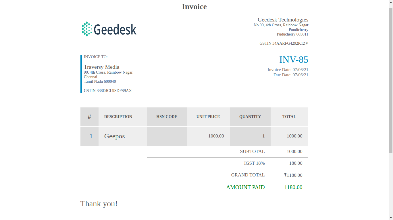 geebooks invoice template
